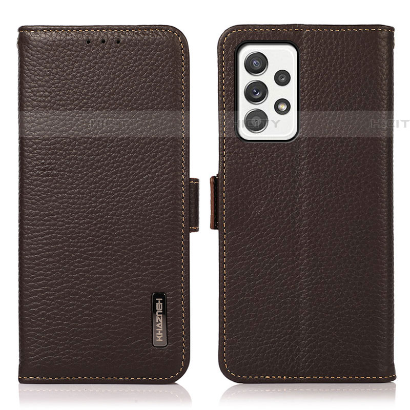 Coque Portefeuille Livre Cuir Etui Clapet B03H pour Samsung Galaxy A52 5G Marron Plus