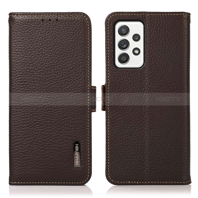 Coque Portefeuille Livre Cuir Etui Clapet B03H pour Samsung Galaxy A52s 5G Marron Plus