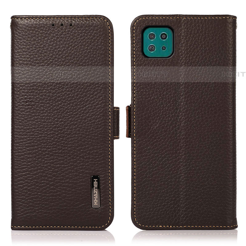 Coque Portefeuille Livre Cuir Etui Clapet B03H pour Samsung Galaxy F42 5G Marron Plus