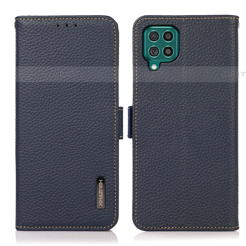 Coque Portefeuille Livre Cuir Etui Clapet B03H pour Samsung Galaxy F62 5G Bleu Plus