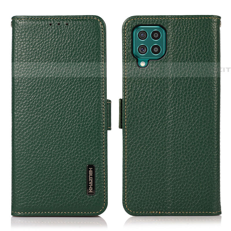 Coque Portefeuille Livre Cuir Etui Clapet B03H pour Samsung Galaxy F62 5G Vert Plus