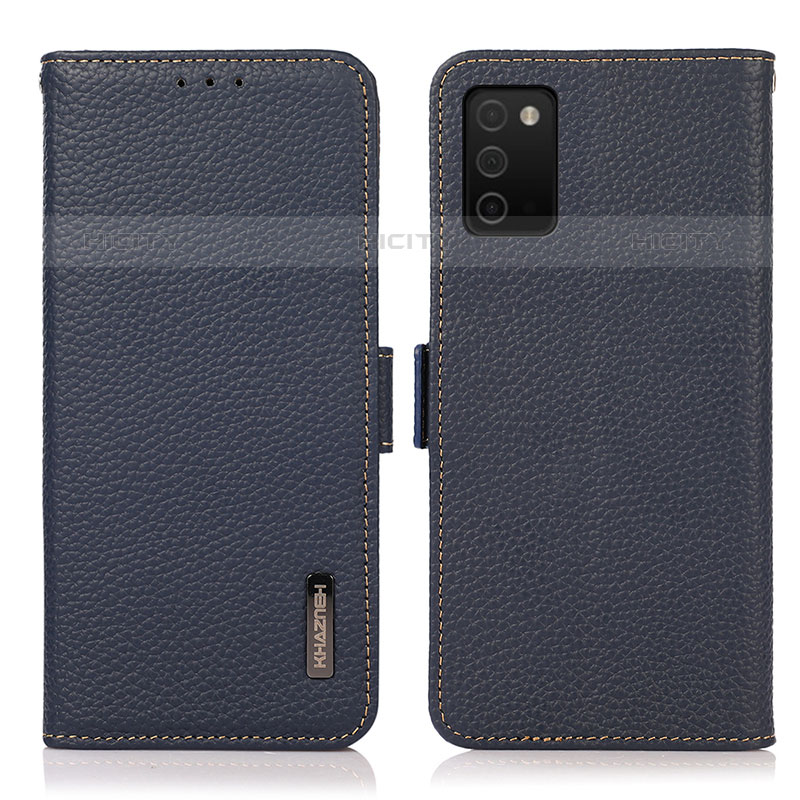 Coque Portefeuille Livre Cuir Etui Clapet B03H pour Samsung Galaxy M02s Bleu Plus