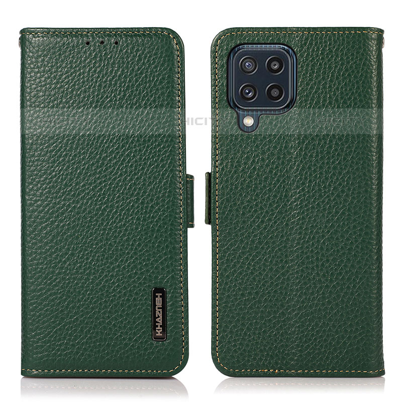 Coque Portefeuille Livre Cuir Etui Clapet B03H pour Samsung Galaxy M32 4G Vert Plus