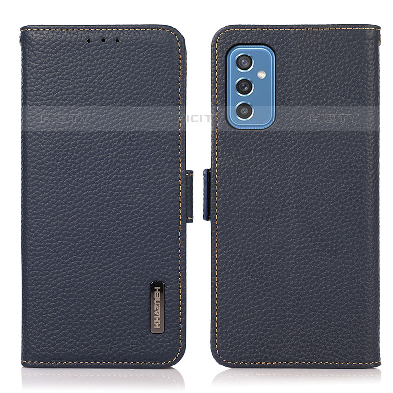 Coque Portefeuille Livre Cuir Etui Clapet B03H pour Samsung Galaxy M52 5G Bleu Plus