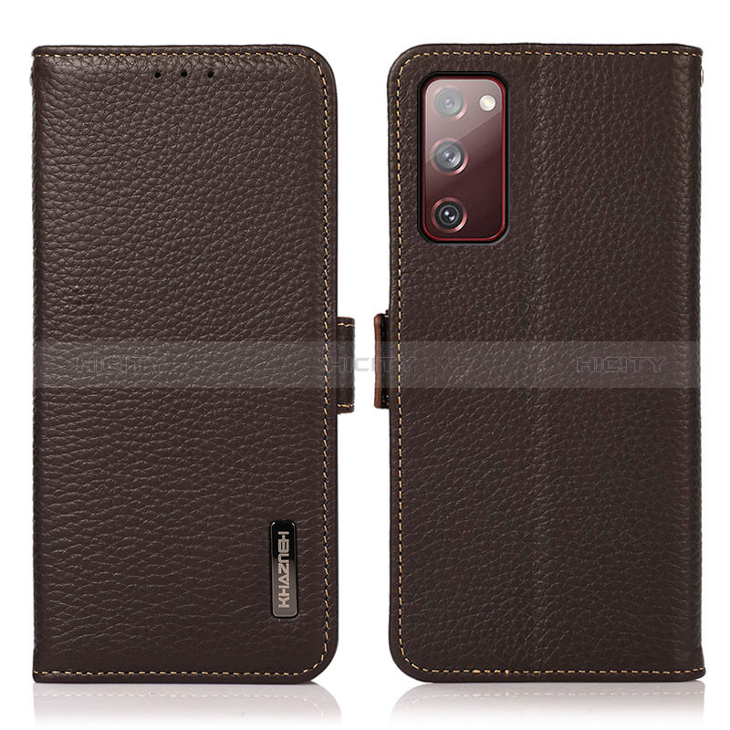 Coque Portefeuille Livre Cuir Etui Clapet B03H pour Samsung Galaxy S20 FE (2022) 5G Marron Plus