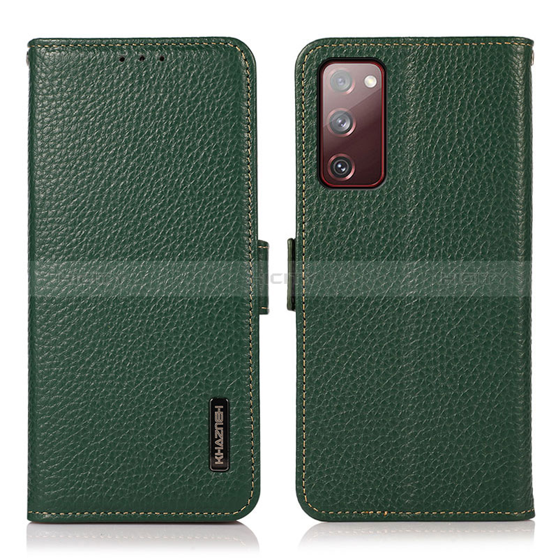 Coque Portefeuille Livre Cuir Etui Clapet B03H pour Samsung Galaxy S20 Lite 5G Vert Plus