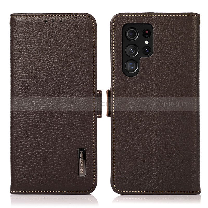 Coque Portefeuille Livre Cuir Etui Clapet B03H pour Samsung Galaxy S25 Ultra 5G Marron Plus