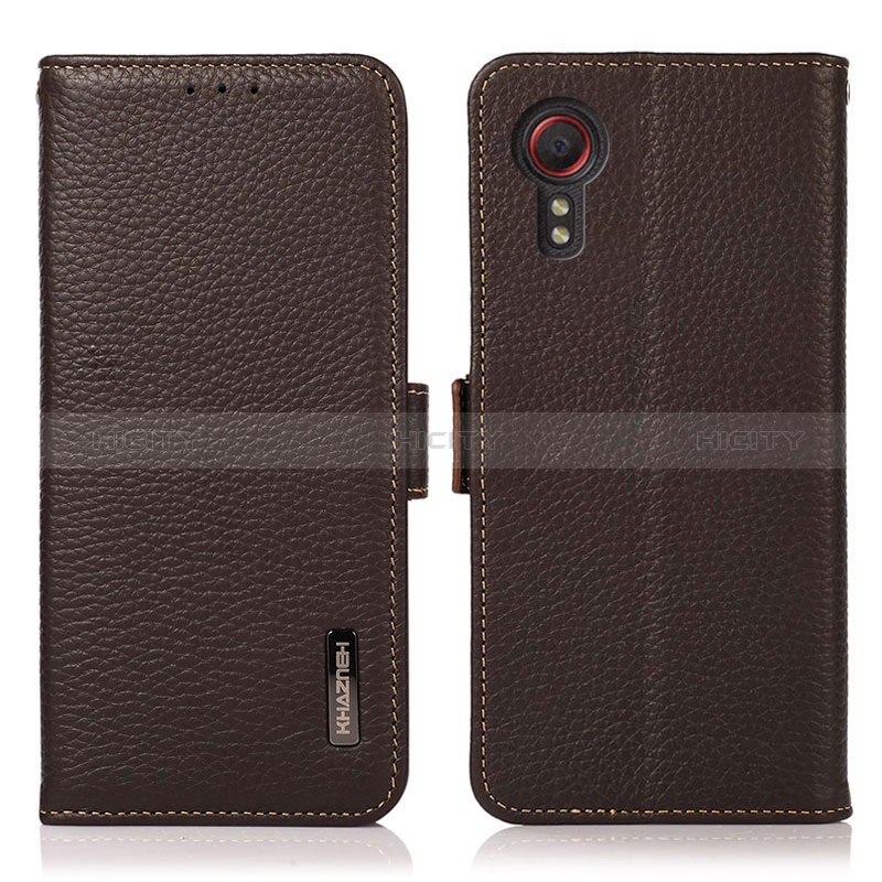 Coque Portefeuille Livre Cuir Etui Clapet B03H pour Samsung Galaxy XCover 5 SM-G525F Marron Plus