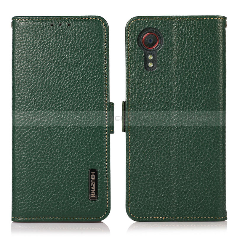 Coque Portefeuille Livre Cuir Etui Clapet B03H pour Samsung Galaxy XCover 5 SM-G525F Vert Plus