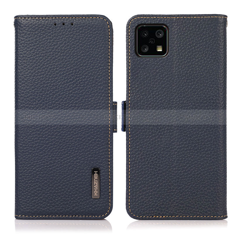 Coque Portefeuille Livre Cuir Etui Clapet B03H pour Sharp Aquos Sense4 Bleu Plus