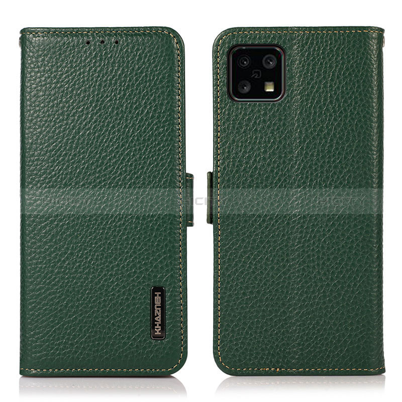 Coque Portefeuille Livre Cuir Etui Clapet B03H pour Sharp Aquos Sense4 Vert Plus