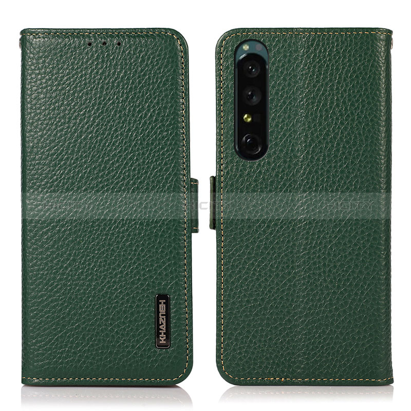 Coque Portefeuille Livre Cuir Etui Clapet B03H pour Sony Xperia 1 IV SO-51C Vert Plus