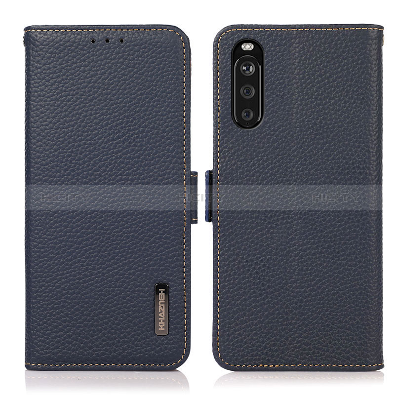 Coque Portefeuille Livre Cuir Etui Clapet B03H pour Sony Xperia 10 III Lite Bleu Plus