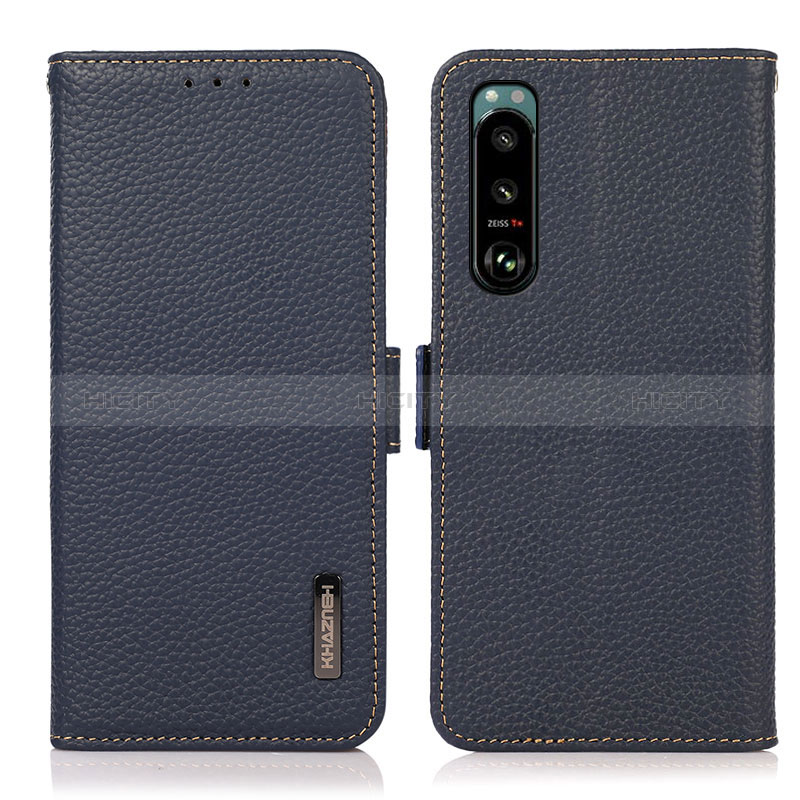 Coque Portefeuille Livre Cuir Etui Clapet B03H pour Sony Xperia 5 III Bleu Plus