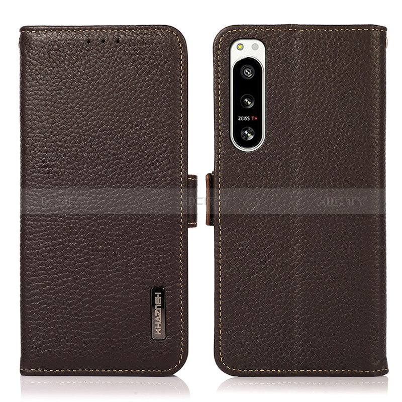 Coque Portefeuille Livre Cuir Etui Clapet B03H pour Sony Xperia 5 IV Marron Plus