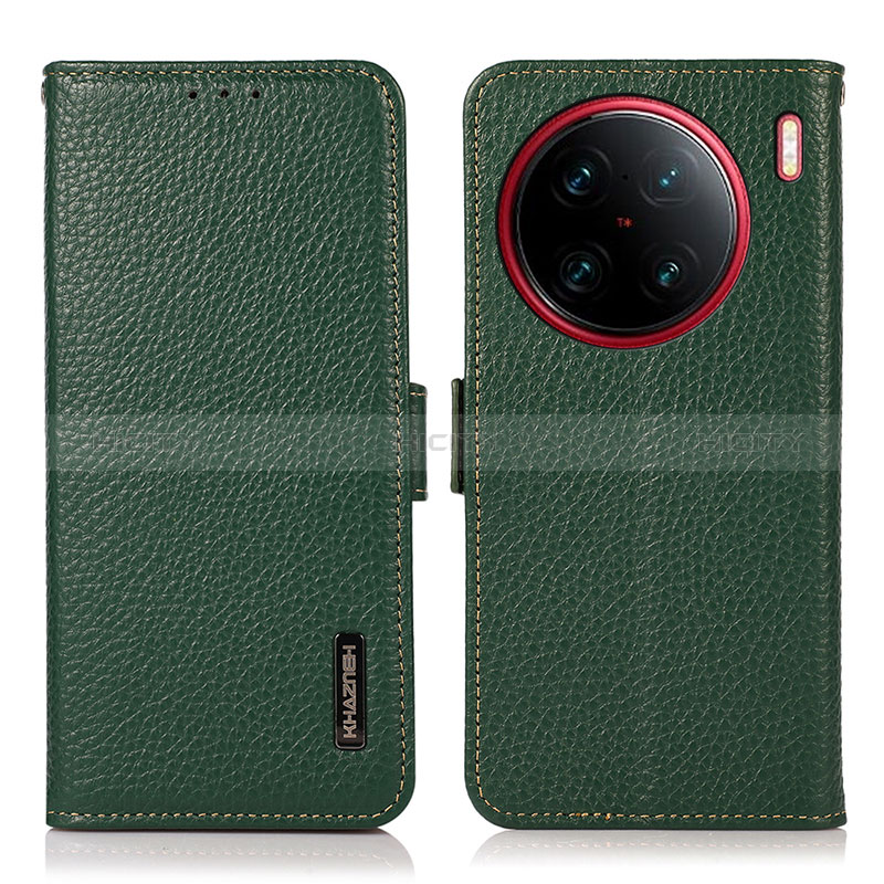 Coque Portefeuille Livre Cuir Etui Clapet B03H pour Vivo X90 Pro 5G Vert Plus