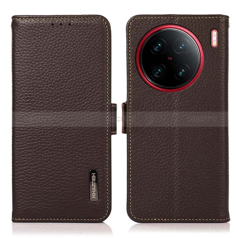 Coque Portefeuille Livre Cuir Etui Clapet B03H pour Vivo X90 Pro+ Plus 5G Marron Plus