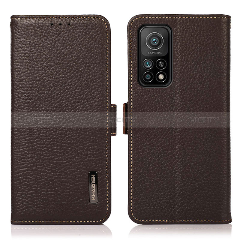 Coque Portefeuille Livre Cuir Etui Clapet B03H pour Xiaomi Mi 10T 5G Marron Plus