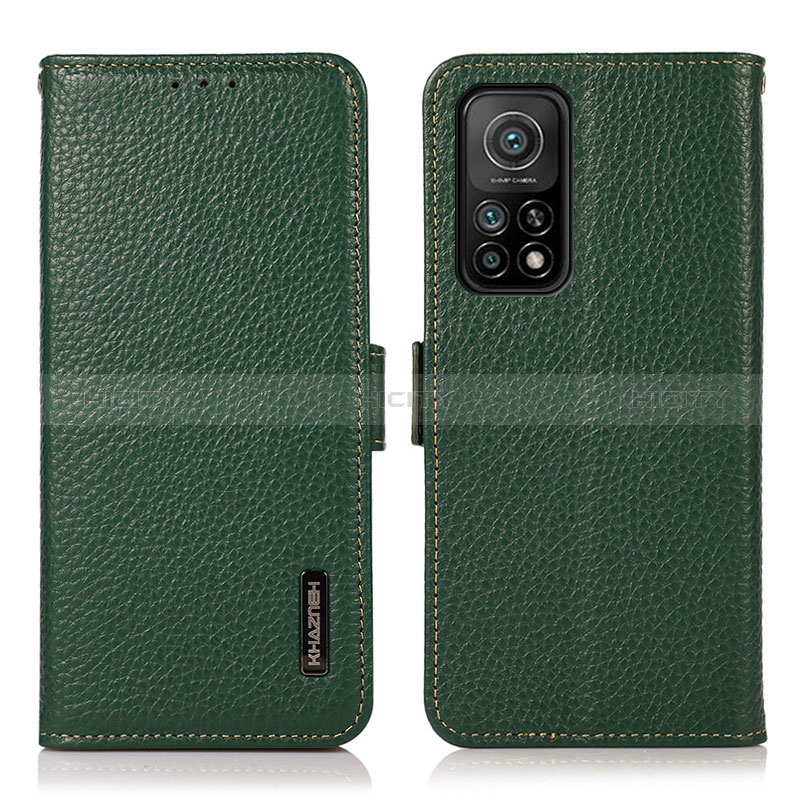 Coque Portefeuille Livre Cuir Etui Clapet B03H pour Xiaomi Mi 10T 5G Vert Plus