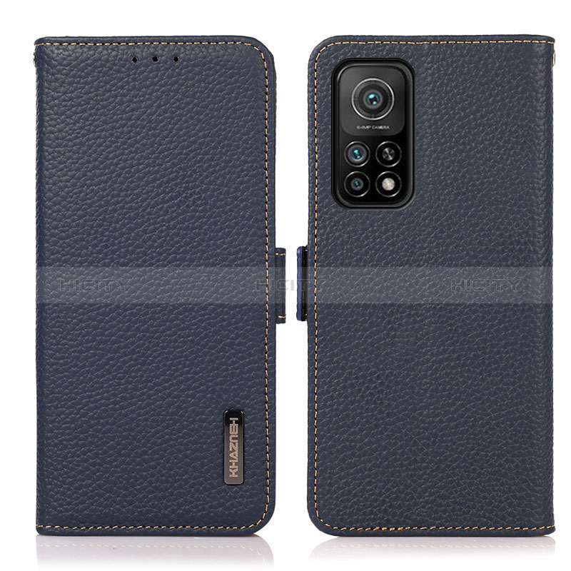 Coque Portefeuille Livre Cuir Etui Clapet B03H pour Xiaomi Mi 10T Pro 5G Bleu Plus