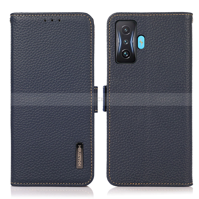 Coque Portefeuille Livre Cuir Etui Clapet B03H pour Xiaomi Poco F4 GT 5G Bleu Plus