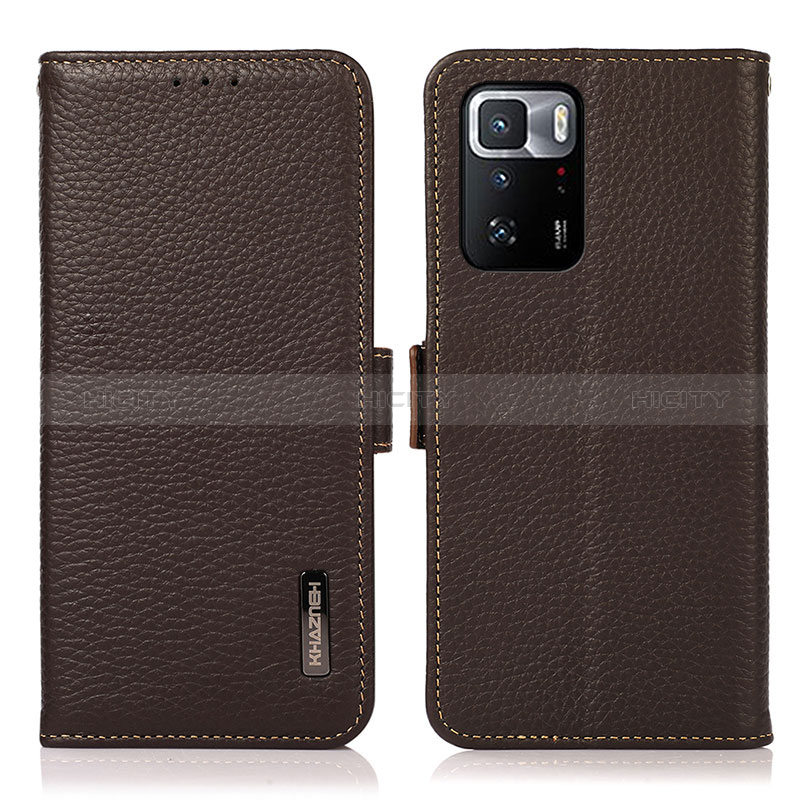 Coque Portefeuille Livre Cuir Etui Clapet B03H pour Xiaomi Poco X3 GT 5G Marron Plus