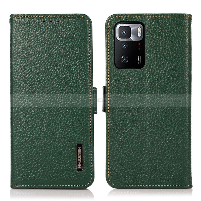 Coque Portefeuille Livre Cuir Etui Clapet B03H pour Xiaomi Poco X3 GT 5G Vert Plus