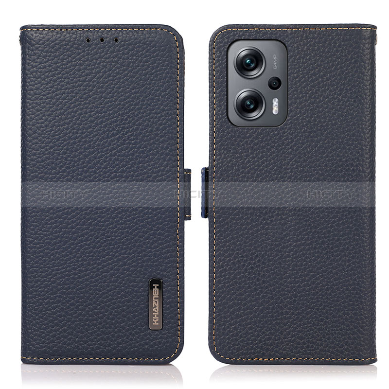 Coque Portefeuille Livre Cuir Etui Clapet B03H pour Xiaomi Poco X4 GT 5G Bleu Plus