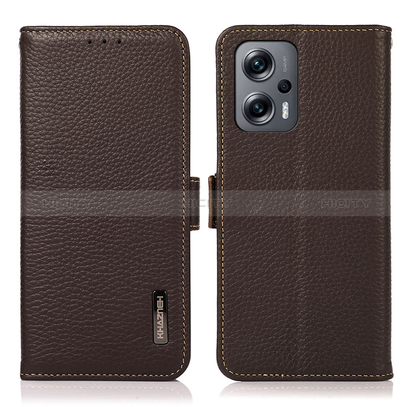 Coque Portefeuille Livre Cuir Etui Clapet B03H pour Xiaomi Poco X4 GT 5G Marron Plus