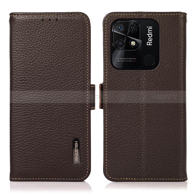 Coque Portefeuille Livre Cuir Etui Clapet B03H pour Xiaomi Redmi 10 India Marron Plus