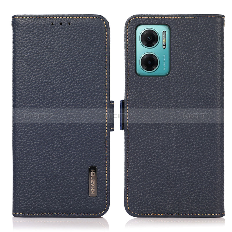 Coque Portefeuille Livre Cuir Etui Clapet B03H pour Xiaomi Redmi 10 Prime Plus 5G Bleu Plus