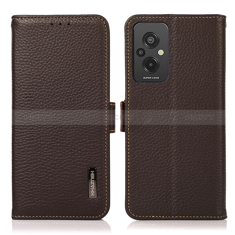 Coque Portefeuille Livre Cuir Etui Clapet B03H pour Xiaomi Redmi 11 Prime 4G Marron Plus