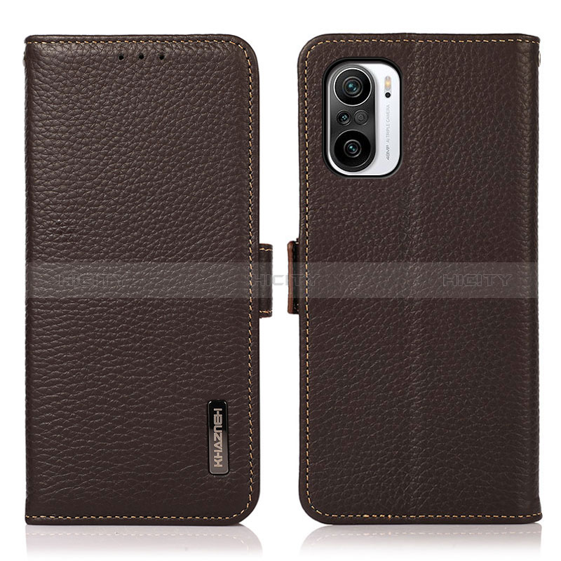 Coque Portefeuille Livre Cuir Etui Clapet B03H pour Xiaomi Redmi K40 5G Marron Plus