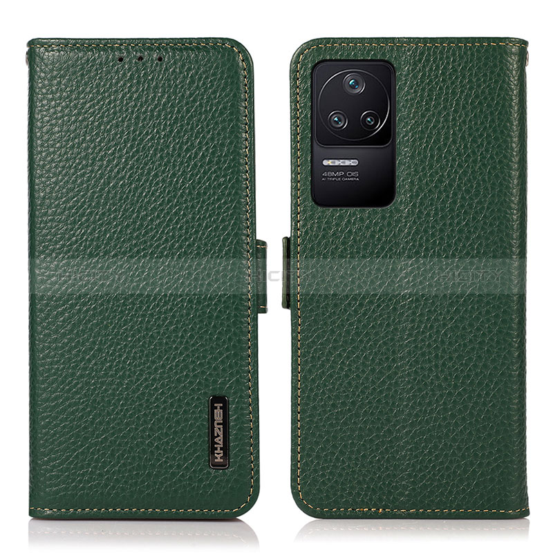 Coque Portefeuille Livre Cuir Etui Clapet B03H pour Xiaomi Redmi K40S 5G Vert Plus