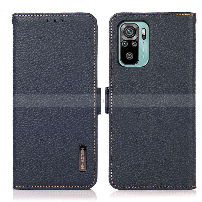 Coque Portefeuille Livre Cuir Etui Clapet B03H pour Xiaomi Redmi Note 10 4G Bleu Plus