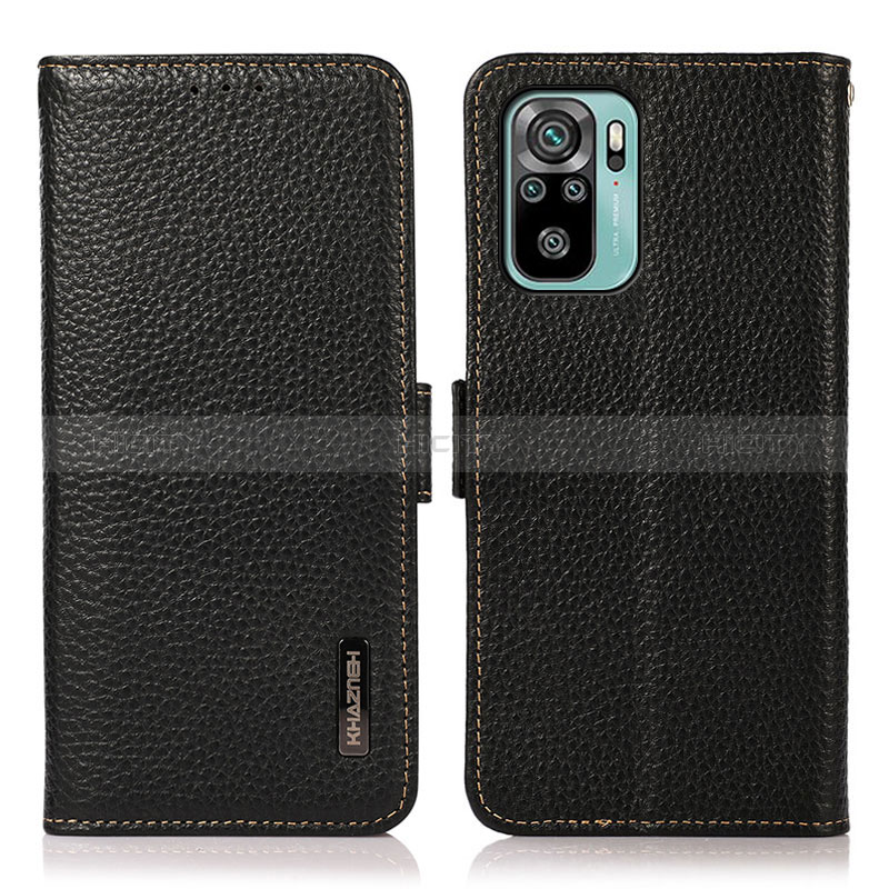 Coque Portefeuille Livre Cuir Etui Clapet B03H pour Xiaomi Redmi Note 10 4G Noir Plus