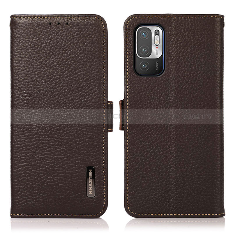 Coque Portefeuille Livre Cuir Etui Clapet B03H pour Xiaomi Redmi Note 10 5G Marron Plus