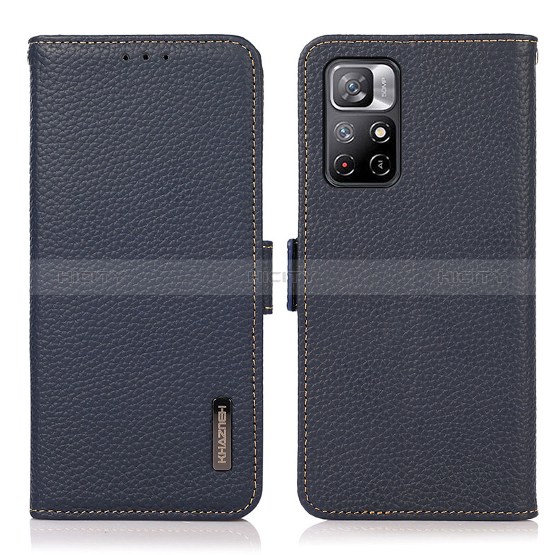 Coque Portefeuille Livre Cuir Etui Clapet B03H pour Xiaomi Redmi Note 11 5G Bleu Plus