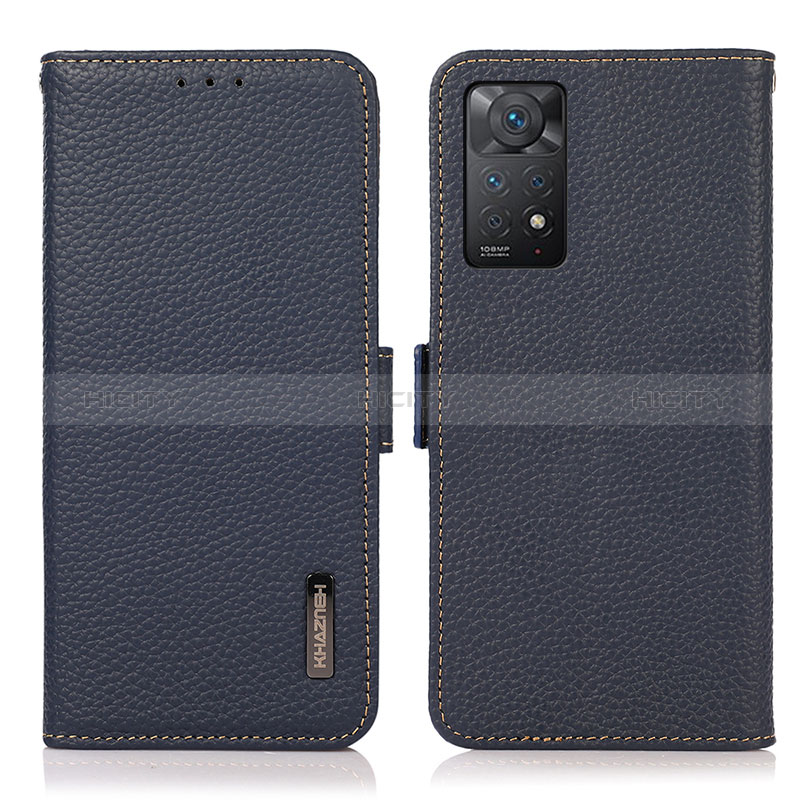 Coque Portefeuille Livre Cuir Etui Clapet B03H pour Xiaomi Redmi Note 11 Pro 4G Bleu Plus