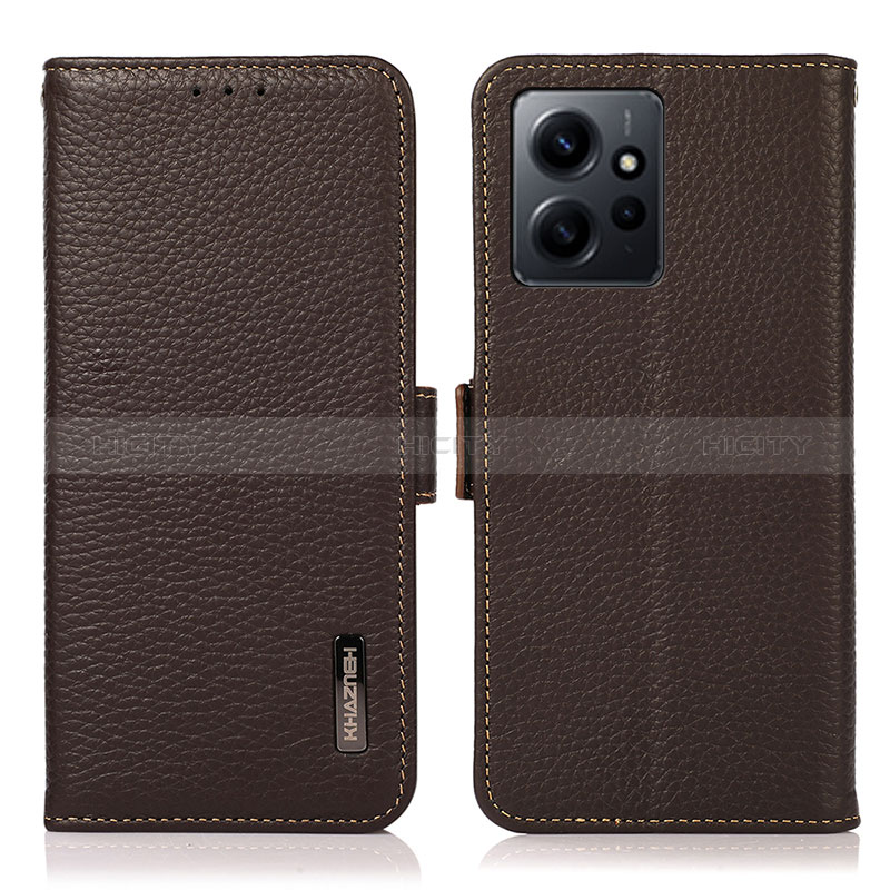 Coque Portefeuille Livre Cuir Etui Clapet B03H pour Xiaomi Redmi Note 12 4G Marron Plus