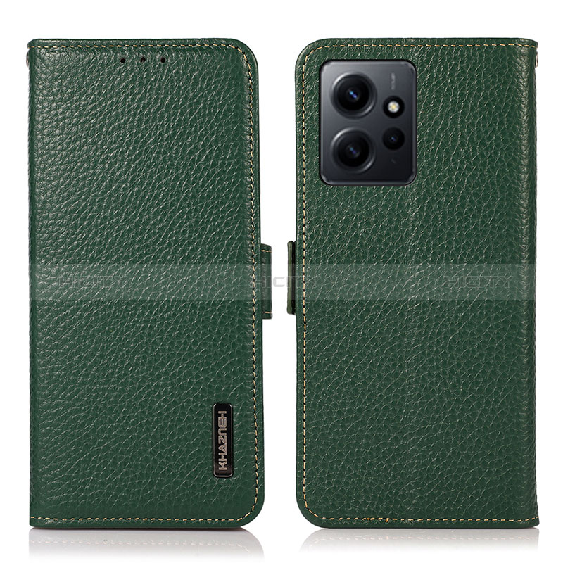 Coque Portefeuille Livre Cuir Etui Clapet B03H pour Xiaomi Redmi Note 12 4G Vert Plus