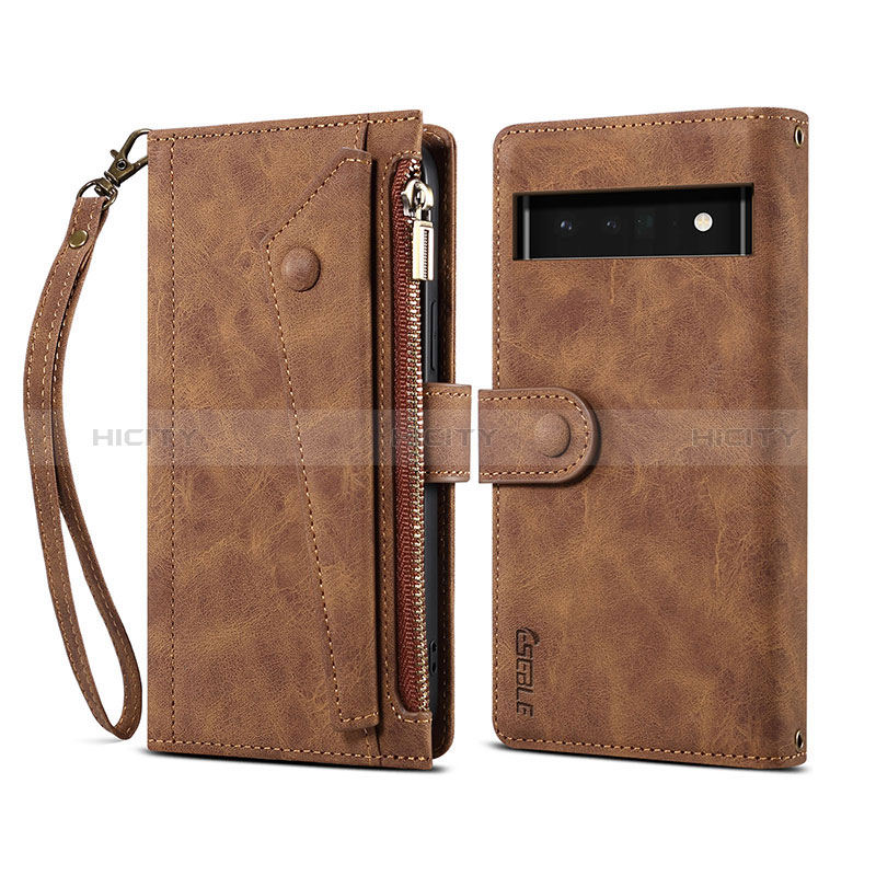 Coque Portefeuille Livre Cuir Etui Clapet B03S pour Google Pixel 6 5G Marron Plus