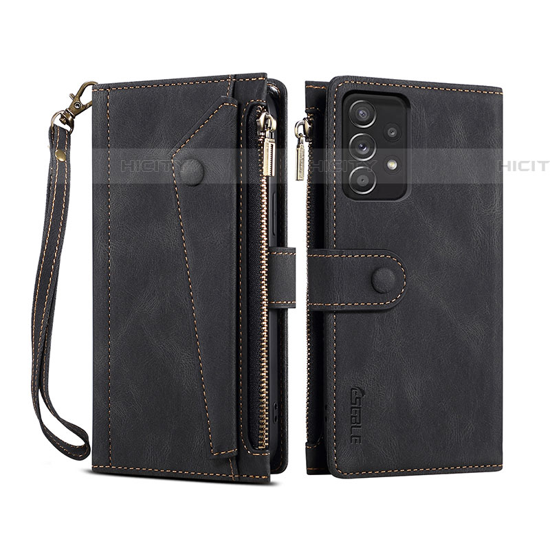 Coque Portefeuille Livre Cuir Etui Clapet B03S pour Samsung Galaxy A72 5G Noir Plus