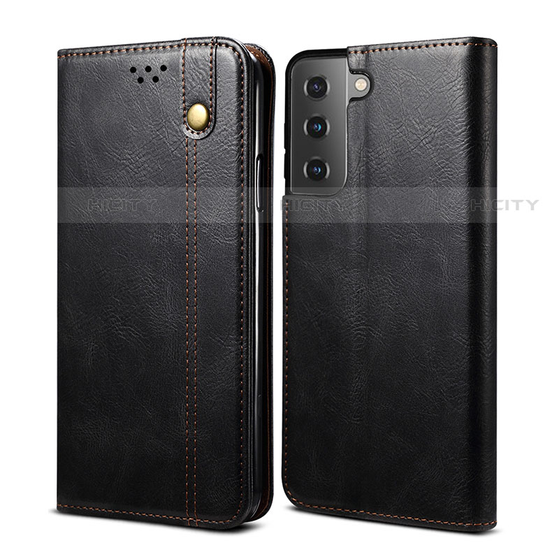 Coque Portefeuille Livre Cuir Etui Clapet B03S pour Samsung Galaxy S21 5G Noir Plus