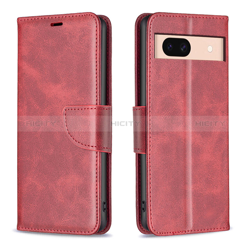 Coque Portefeuille Livre Cuir Etui Clapet B04F pour Google Pixel 8a 5G Rouge Plus