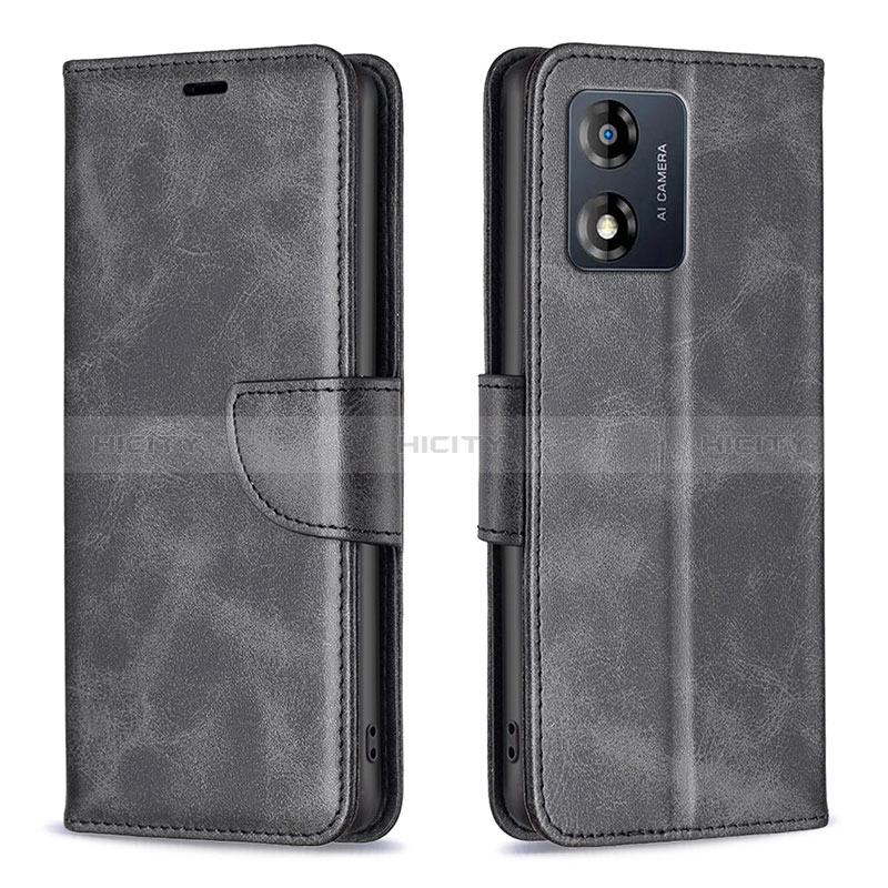 Coque Portefeuille Livre Cuir Etui Clapet B04F pour Motorola Moto E13 Noir Plus