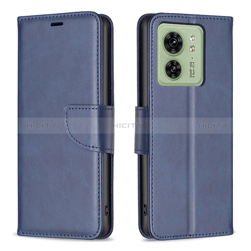 Coque Portefeuille Livre Cuir Etui Clapet B04F pour Motorola Moto Edge (2023) 5G Bleu Plus