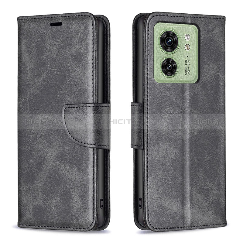 Coque Portefeuille Livre Cuir Etui Clapet B04F pour Motorola Moto Edge (2023) 5G Noir Plus