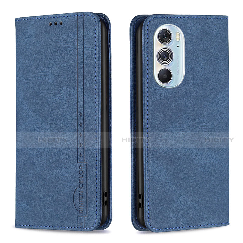 Coque Portefeuille Livre Cuir Etui Clapet B04F pour Motorola Moto Edge 30 Pro 5G Bleu Plus