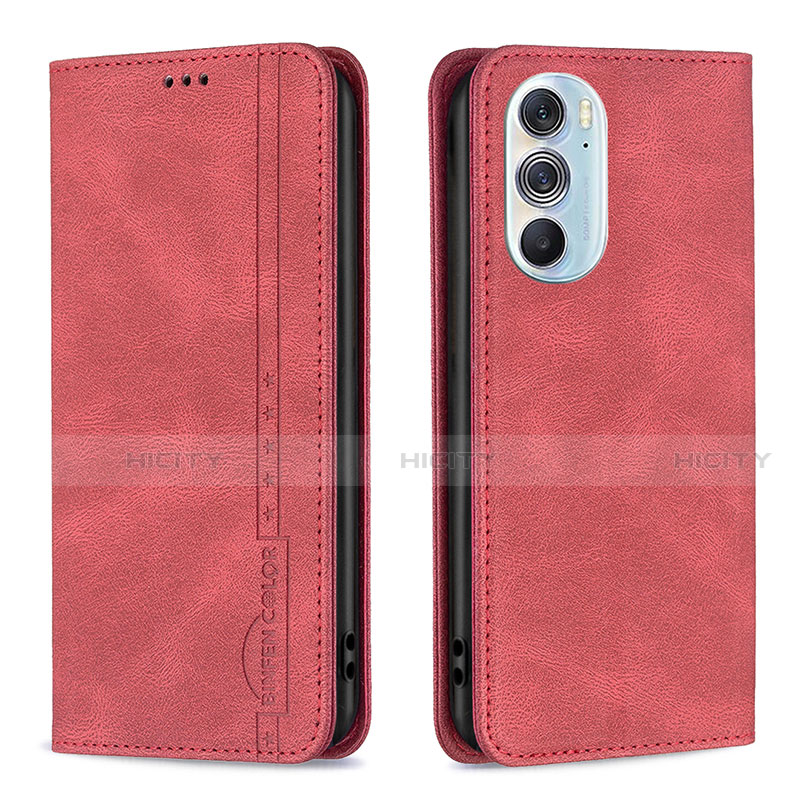 Coque Portefeuille Livre Cuir Etui Clapet B04F pour Motorola Moto Edge 30 Pro 5G Rouge Plus